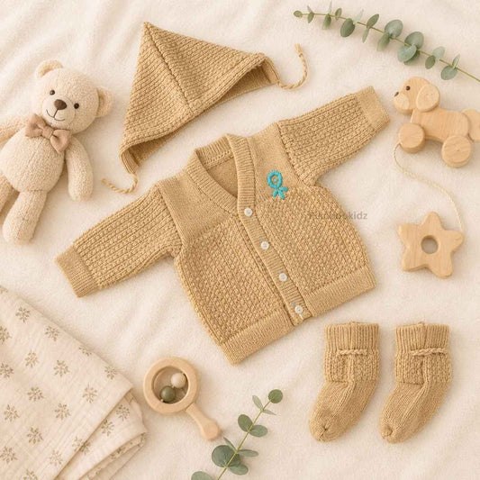 Woolen Sweater 0-3M - Cream