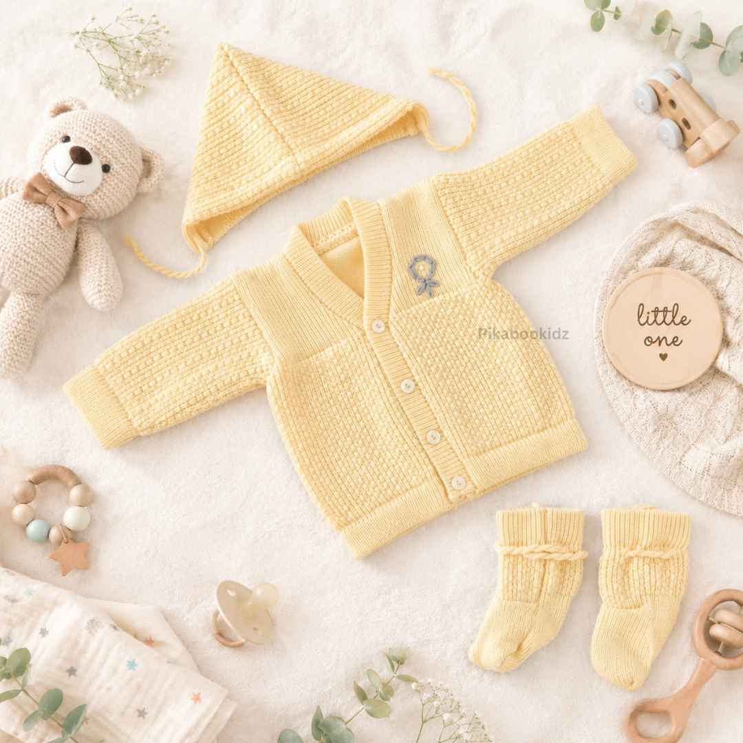 Woolen Sweater 0-3M - Yellow