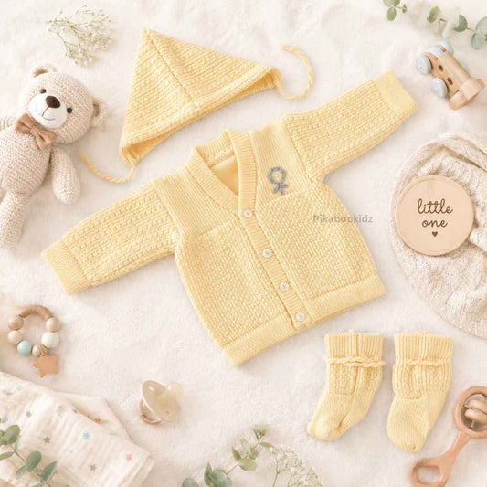 Woolen Sweater 0-3M - Yellow