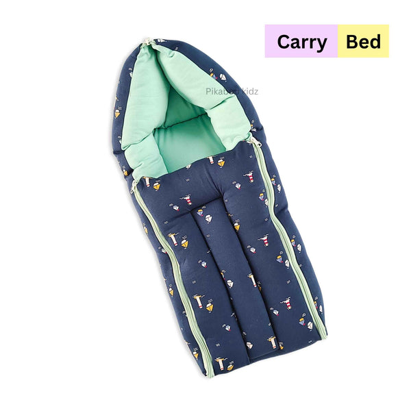 Cotton Carry Bed – Boats navy blue