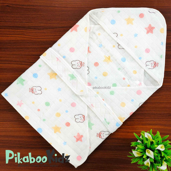 Muslin Hooded Wrapper / Blanket – Dots and Stars