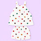 Muslin babygirl coords - Hearts white