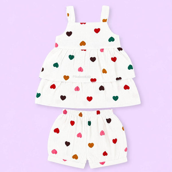 Muslin babygirl coords - Hearts white - alt view
