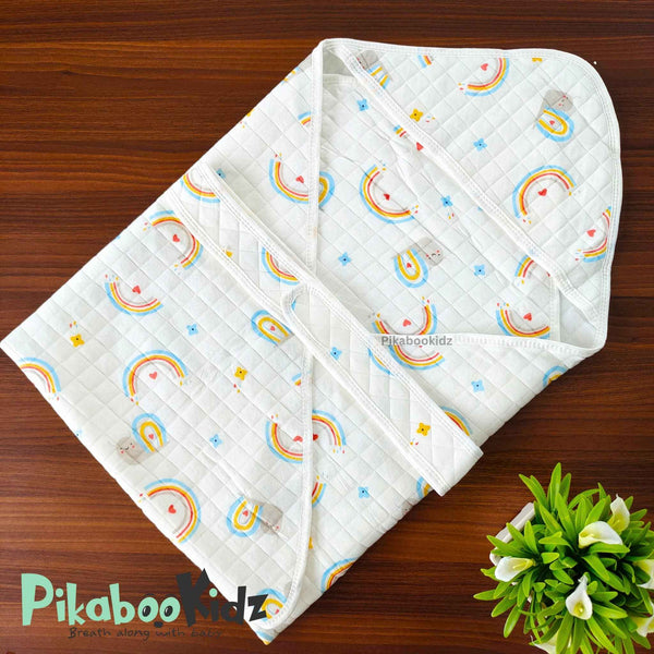 Muslin Hooded Wrapper / Blanket – Rainbows