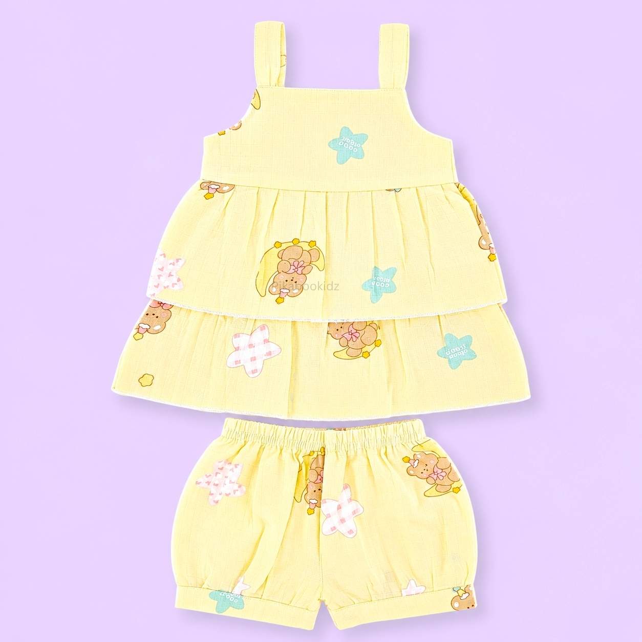Muslin babygirl coords - Yellow teddy