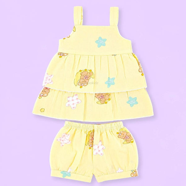 Muslin babygirl coords - Yellow teddy - alt view