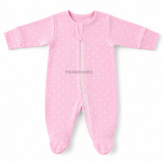 Footed Rompers 6-9M - Pink