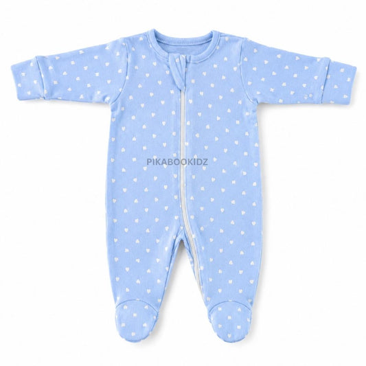 Footed Rompers 3-6M - Blue