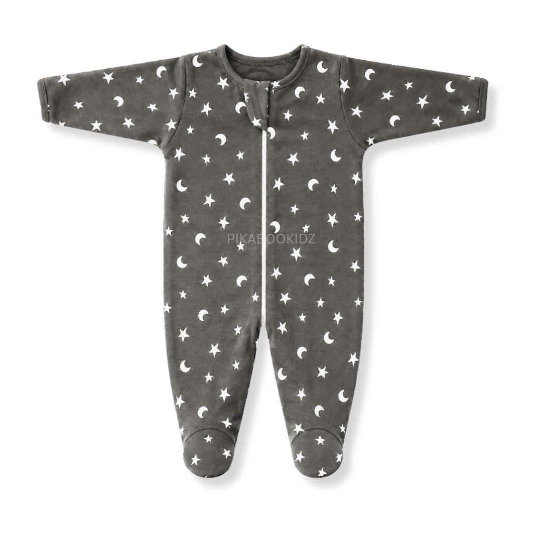 Footed Rompers 6-12M - Grey
