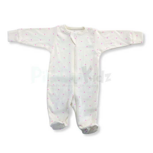Footed Rompers - Hearts