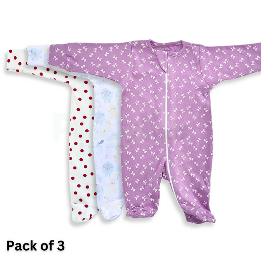 Full Footed Zipper Rompers - 3 Combo (1)