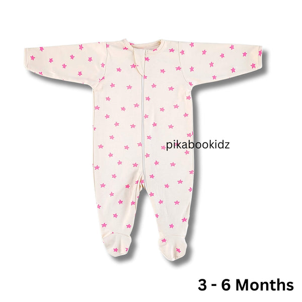 Footed Rompers 3-6M - Stars
