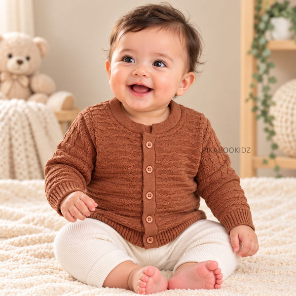 Baby Woolen Sweater | Soft Knitted Full Sleeve Cardigan