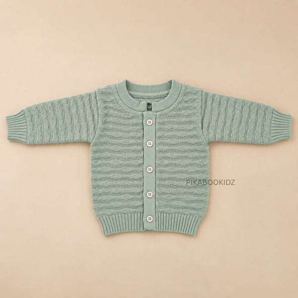 Baby Woolen Sweater | Soft Knitted Full Sleeve Cardigan - alt view