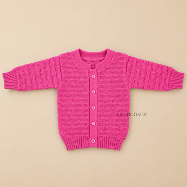 Baby Woolen Sweater | Soft Knitted Full Sleeve Cardigan - alt view