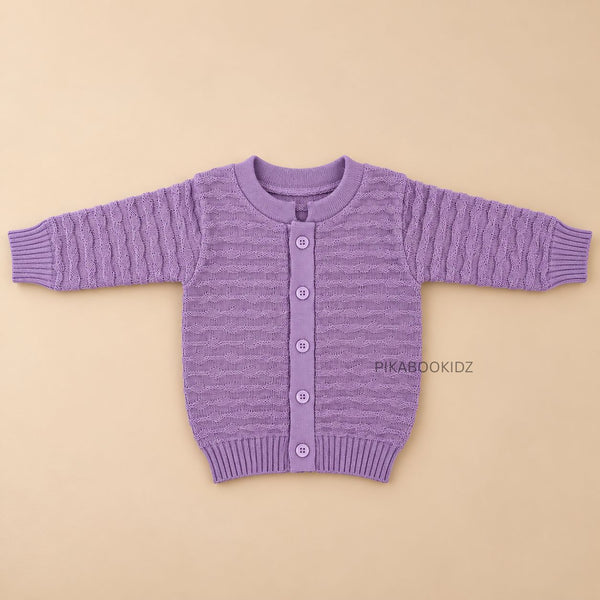 Baby Woolen Sweater | Soft Knitted Full Sleeve Cardigan - alt view