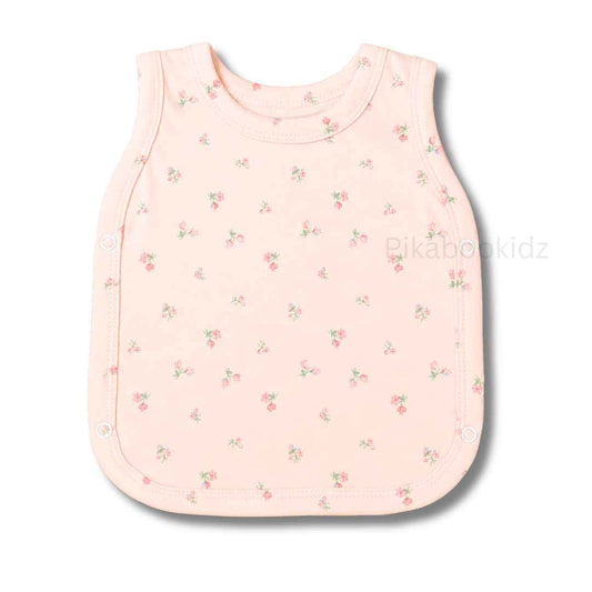 Cotton Side Button Jabla - Peach flowers
