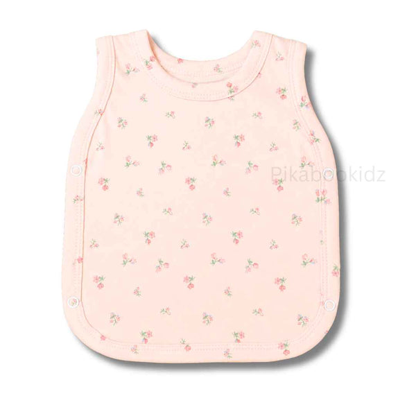 Cotton Side Button Jabla - Peach flowers