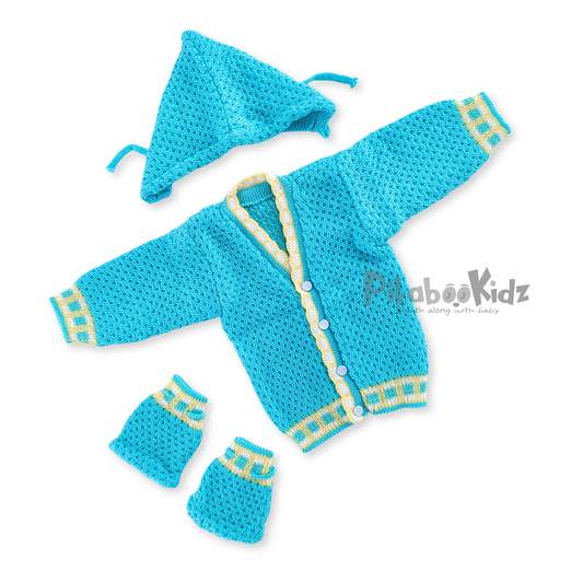Woollen Sweater Set - Blue
