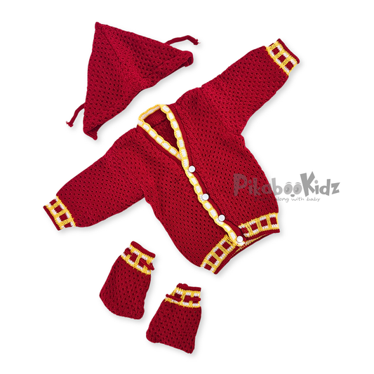 Woollen Sweater Set - Maroon