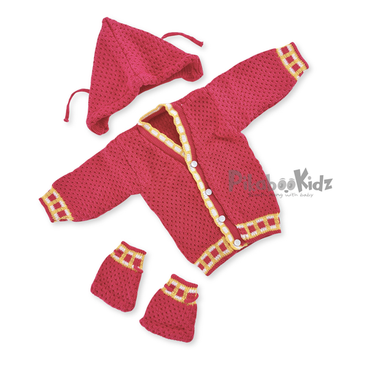 Woollen Sweater Set - Cerise Pink