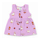 Muslin Button Sleeveless Frock - Purple birds