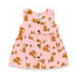 Muslin Button Sleeveless Frock - Peach Bunny