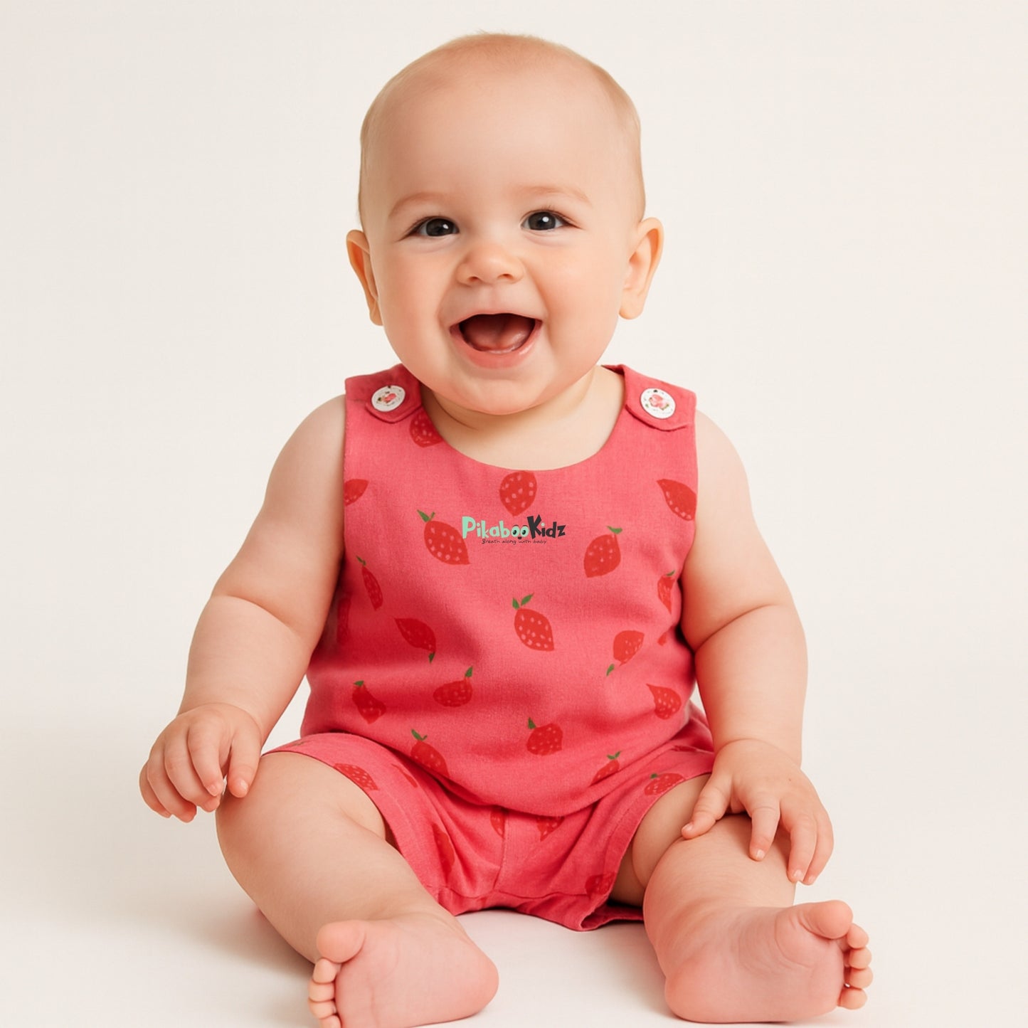 Muslin Vest & Shorts Set 6-9 M - Strawberry
