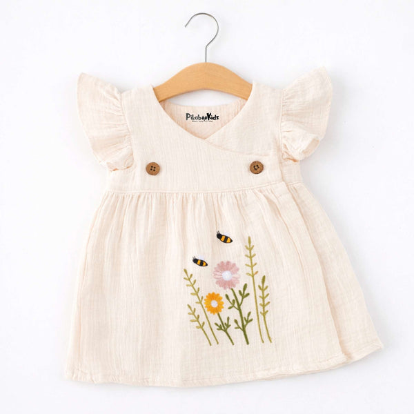 Muslin Crossover frocks - Beige - alt view