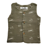 Muslin Double layer Vest 0-3M – Olive Green