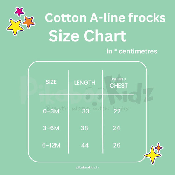 Cotton A-line frock 0-3M - Cluster plants - alt view