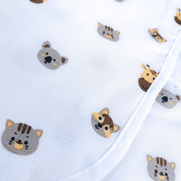 Muslin Hooded Towel – Animals - alt view