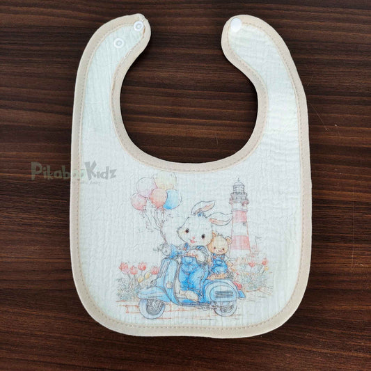 Muslin Bib - Scooter Bunny