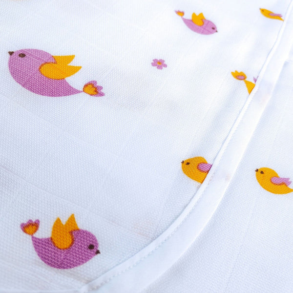 Muslin Hooded Towel – Birds - alt view