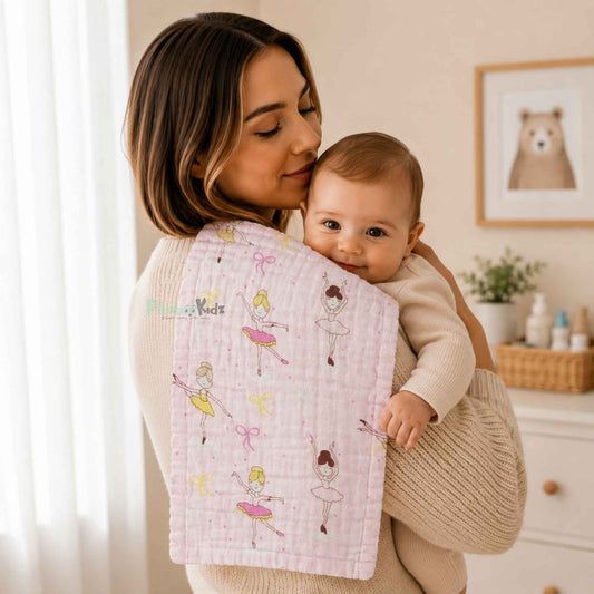 Muslin Burp Cloth 25*50 cms – Little Ballerina
