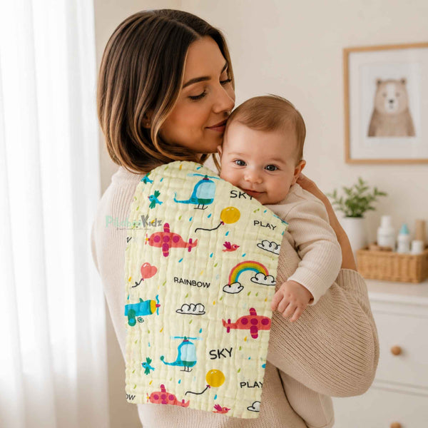 Muslin Burp Cloth 25*50 cms – Sky Adventure