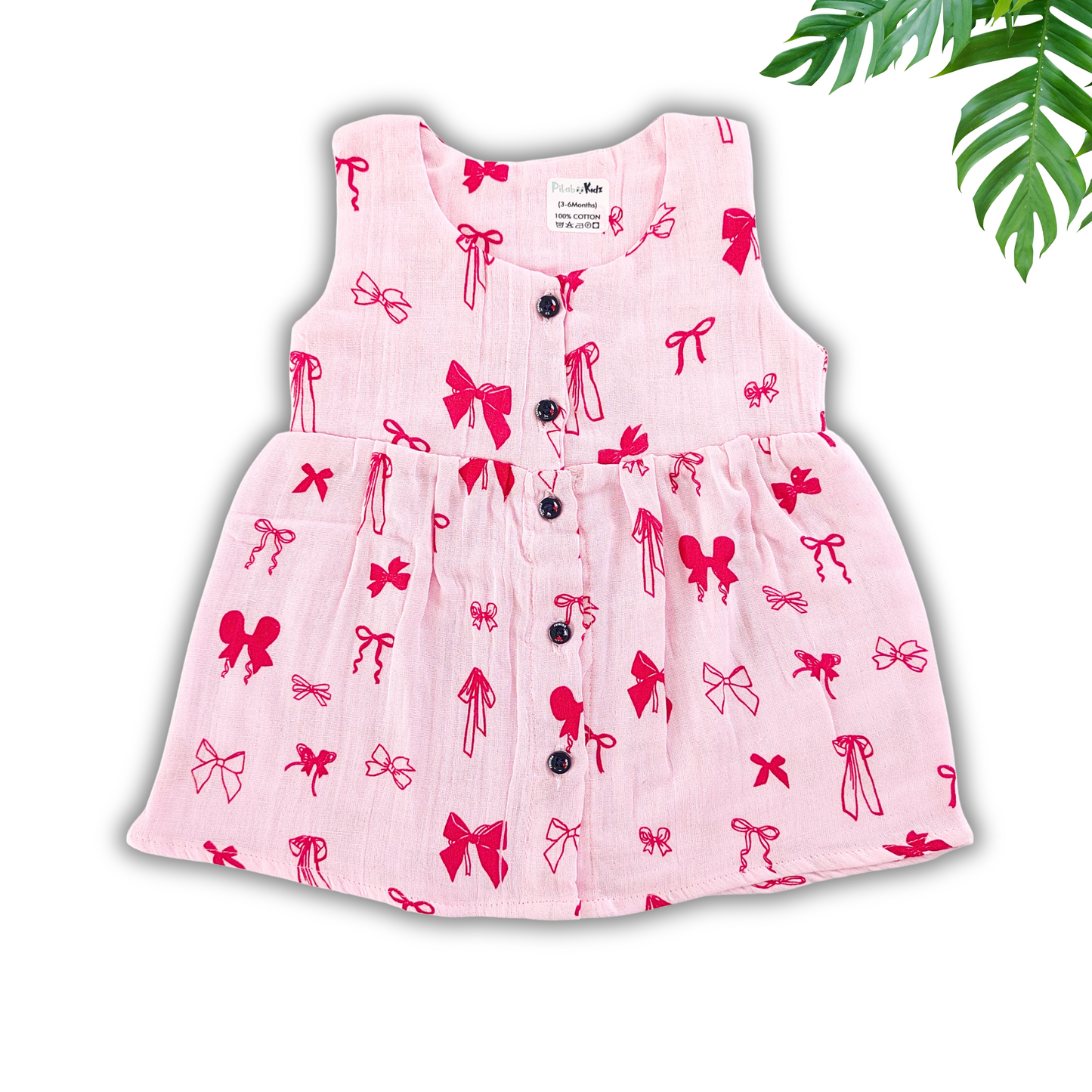 Muslin Button Frock 6-12 M – Pink Bows