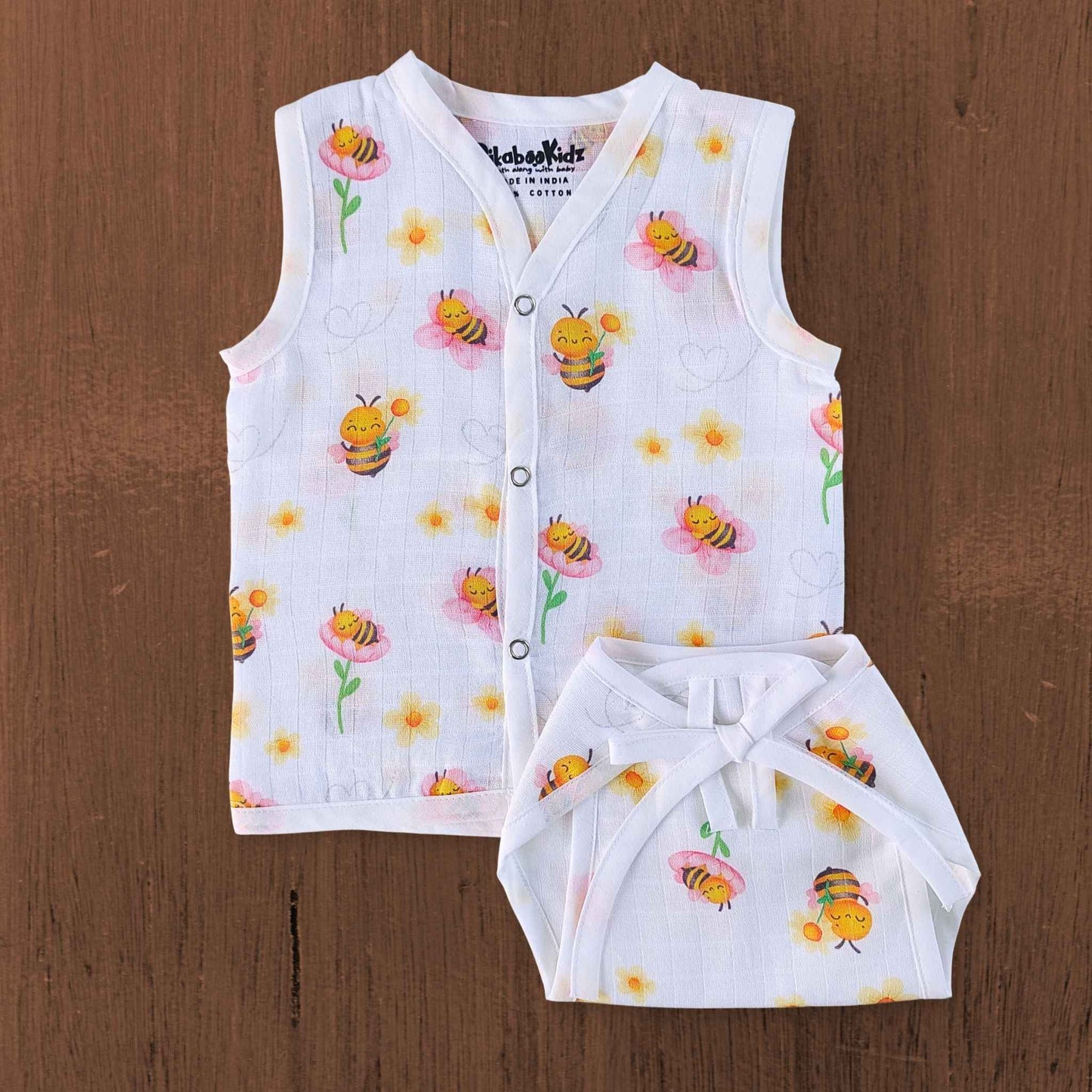 Muslin Button Jabla & Nappy set Combo