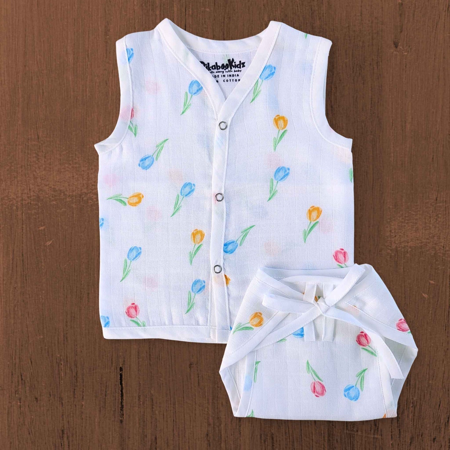 Muslin Button Jabla & Nappy set Combo NB to 3M