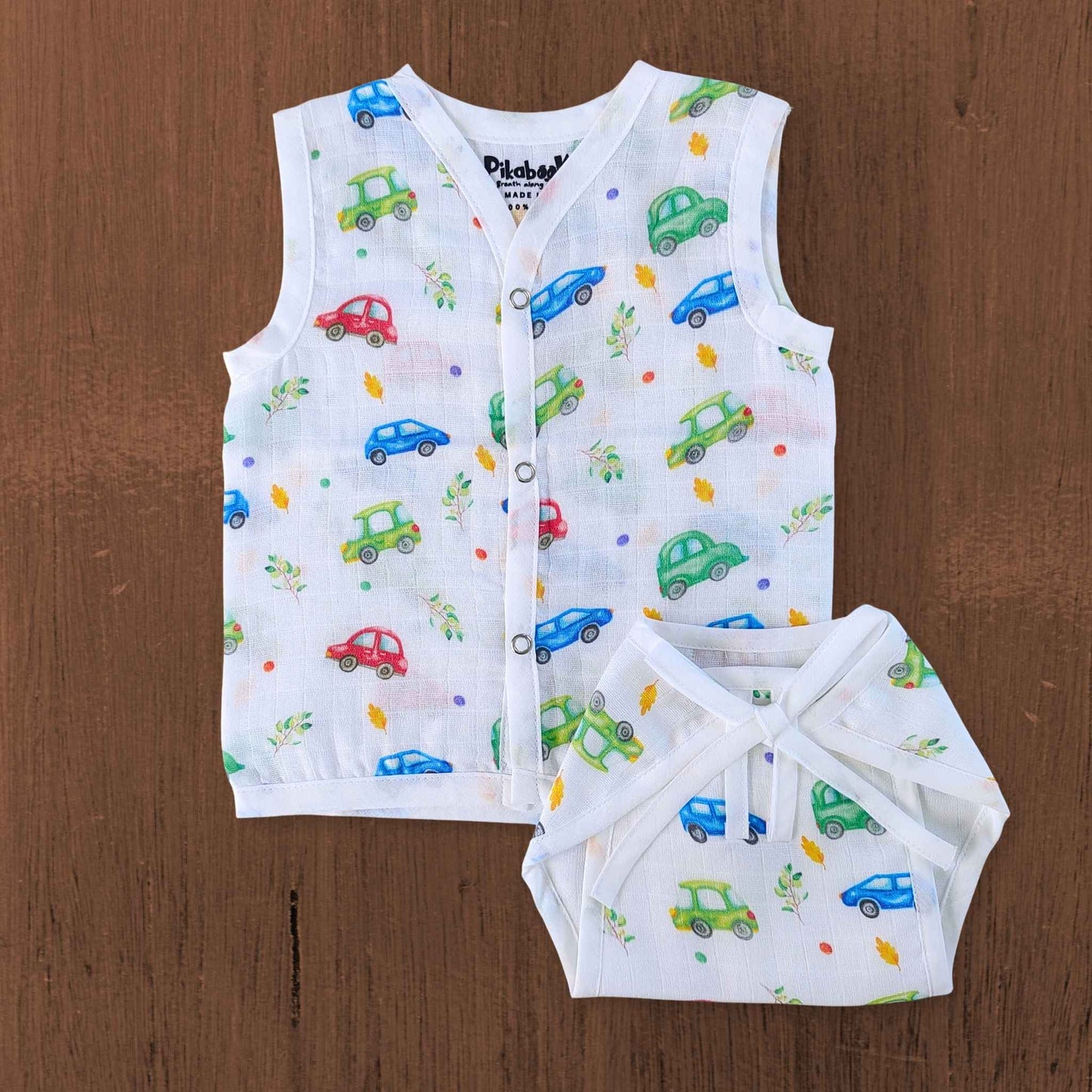 Muslin Button Jabla & Nappy set Combo NB to 3M