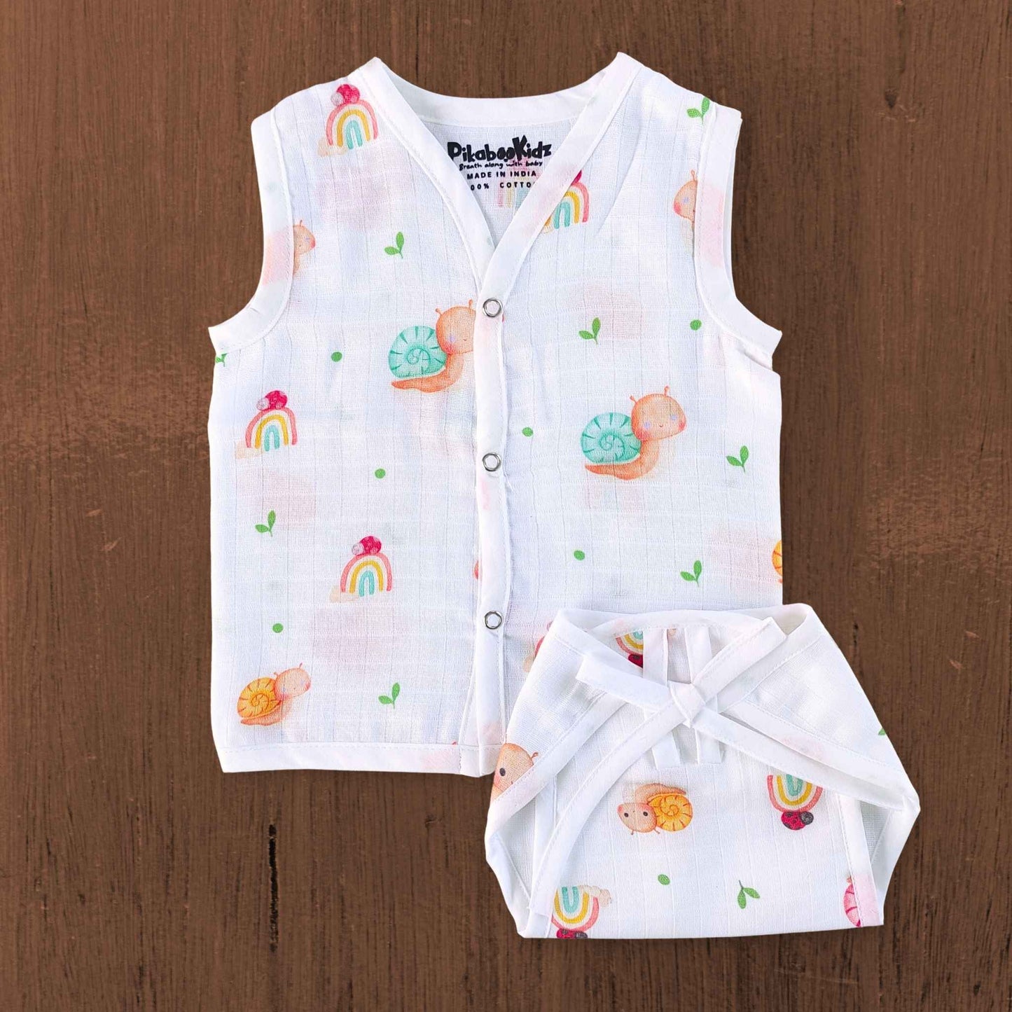 Muslin Button Jabla & Nappy set Combo