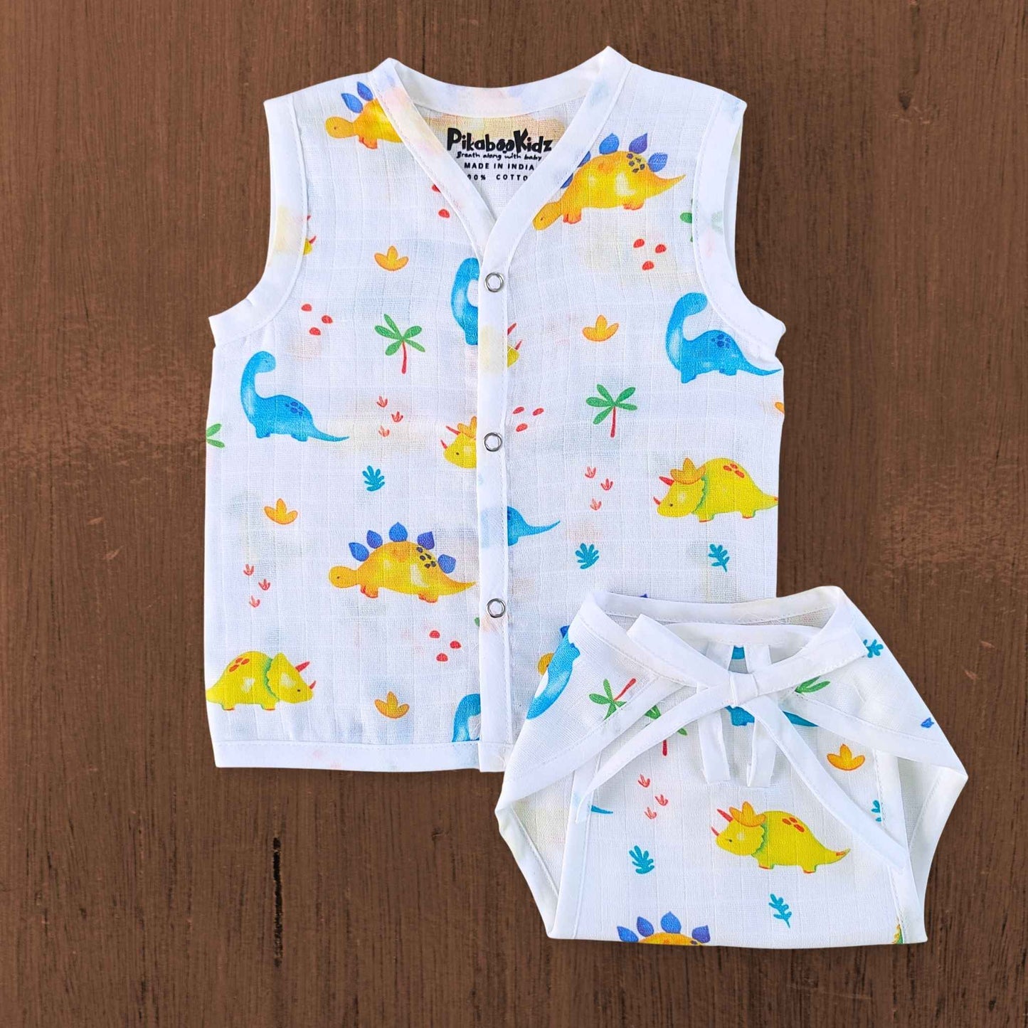 Muslin Button Jabla & Nappy set Combo