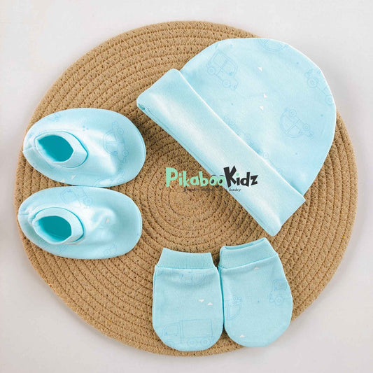 Organic cotton Cap mittens Booties – Aquablue