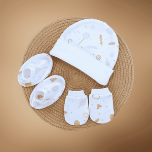 Cap Mittens Booties Set
