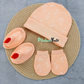 Organic cotton Cap mittens Booties – Orange