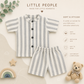 Muslin mandarin Collar Coords