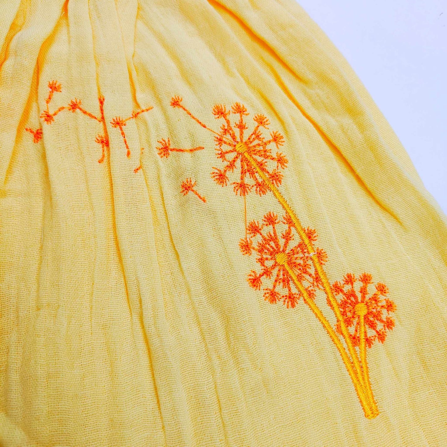 Muslin Button Sleeve Frock Colors – Yellow