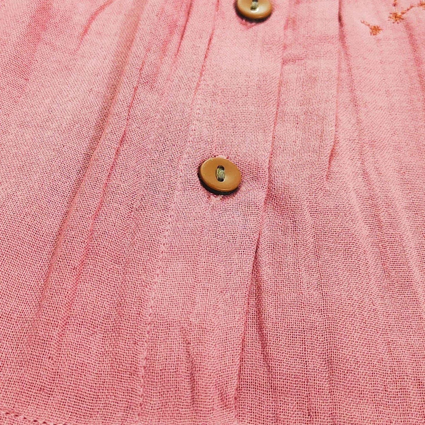 Muslin Button Sleeve Frock Colors – Burgundy