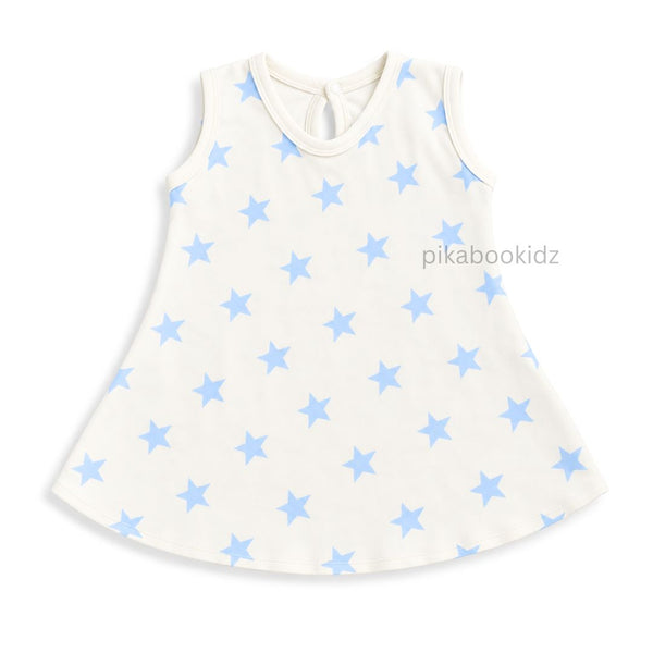 Cotton A-line frock 6-12M - Big stars