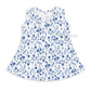 Cotton A-line frock 3-6M - blue  florals